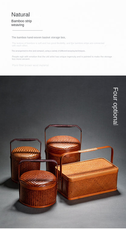 Japanese Retro Handmade Bamboo Basket