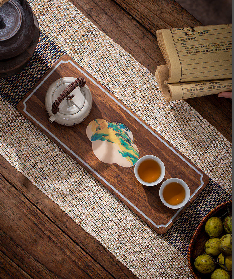 Heavy Bamboo Rectangular Single Layer Simple Tray