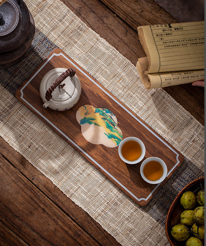 Heavy Bamboo Rectangular Single Layer Simple Tray