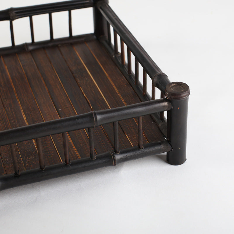 Zen-inspired Purple Bamboo Tea Tray
