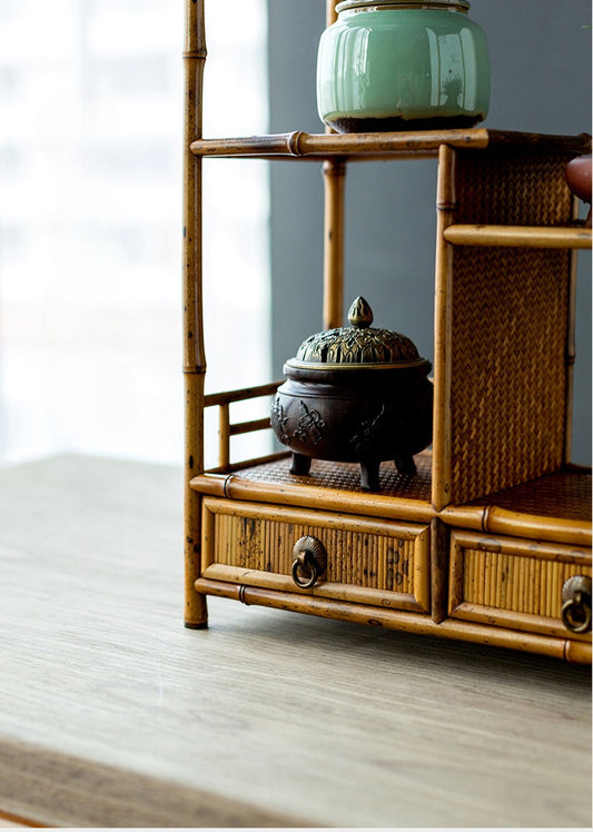 Meilu Bamboo Tea Shelf Display Stand