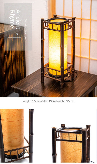Antique bamboo-made table lamp