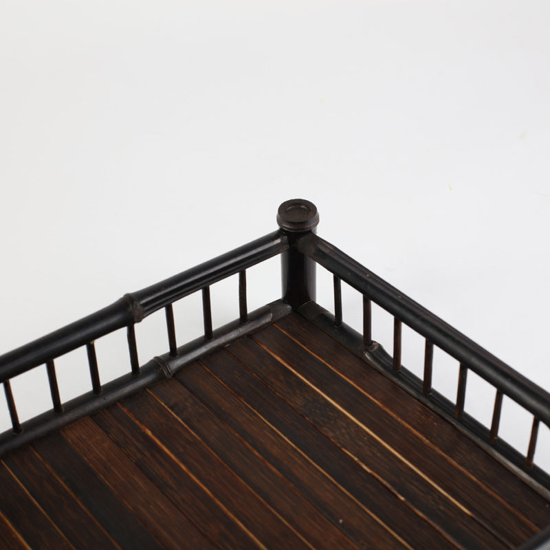 Zen-inspired Purple Bamboo Tea Tray