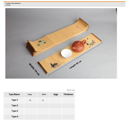 Natural Printed Bamboo Tea Mat Heat Insulation Pad