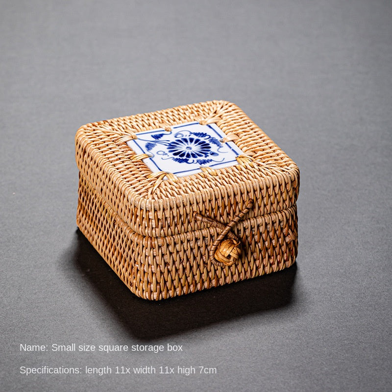 Rattan Pu'er Tea Caddy Storage Basket