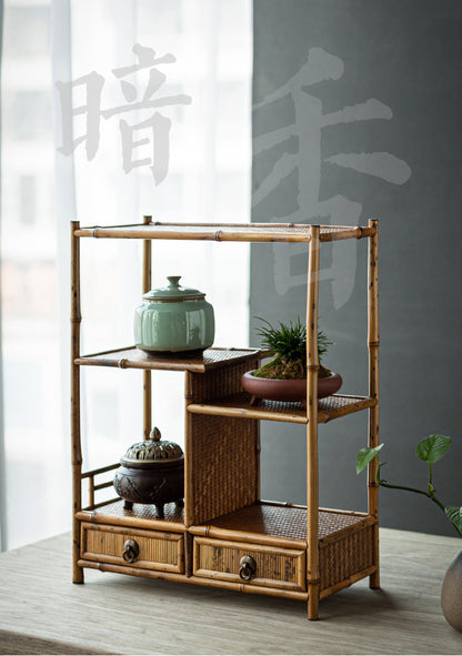 Meilu Bamboo Tea Shelf Display Stand