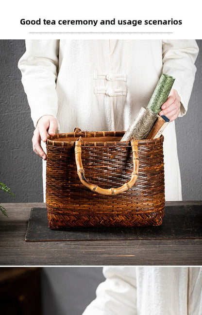 Handheld Retro Bamboo Woven Bag
