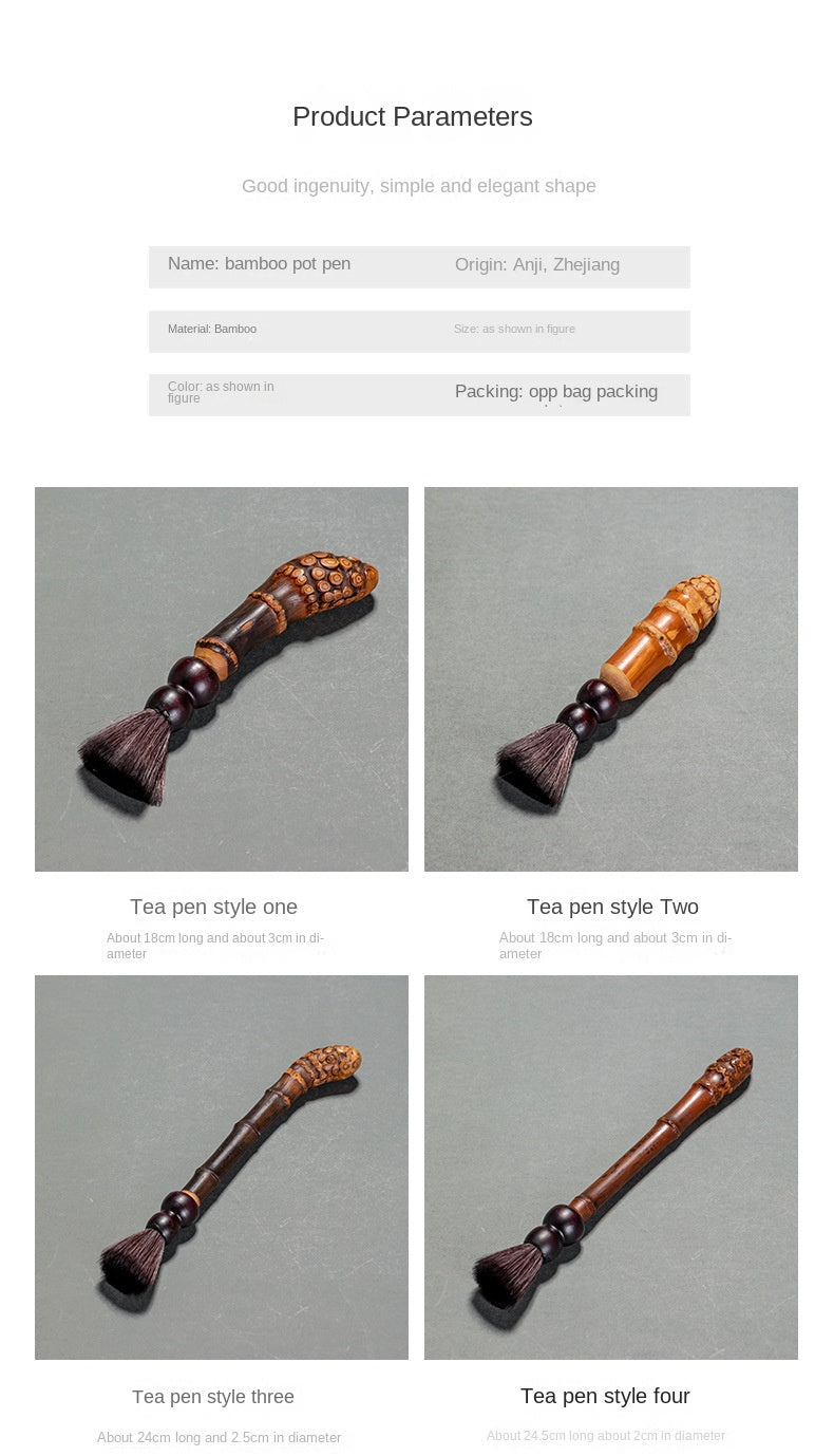 Chinese Style Old Bamboo Root Teapot Brush