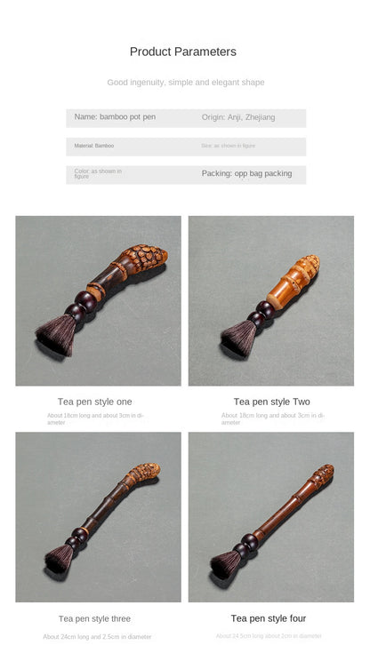 Chinese Style Old Bamboo Root Teapot Brush