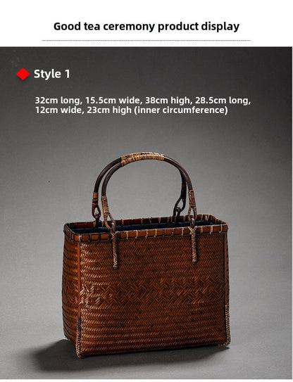 Handheld Retro Bamboo Woven Bag