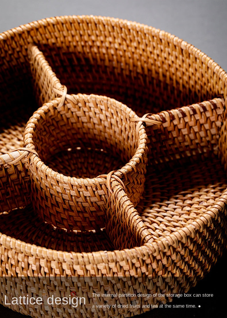 Rattan Pu'er Tea Caddy Storage Basket
