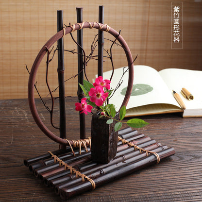 Round Black Bamboo Flower Device