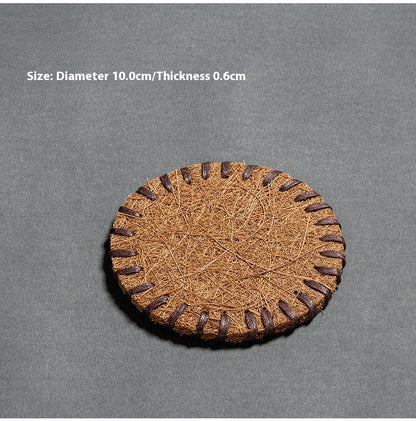 Coconut Palm Coaster Tea Mat Thickened Bristle Mat