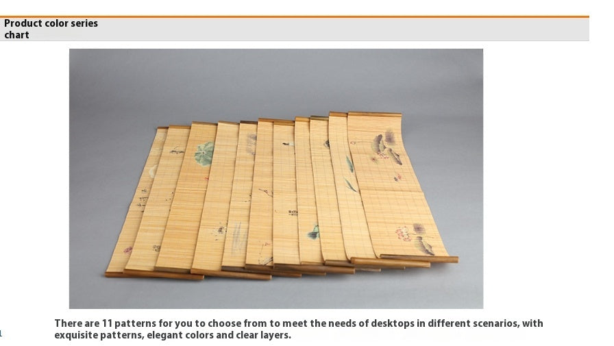 Natural Printed Bamboo Tea Mat Heat Insulation Pad