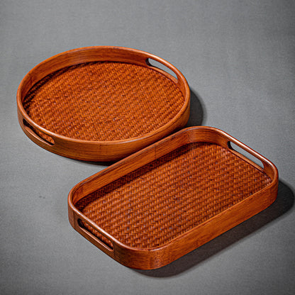 Bamboo Woven Dry Pour Tea Tray