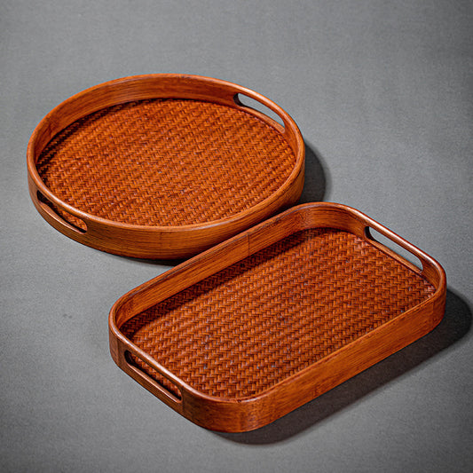 Bamboo Woven Dry Pour Tea Tray
