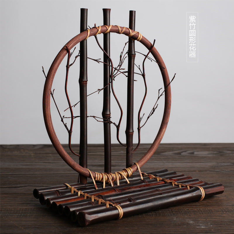 Round Black Bamboo Flower Device
