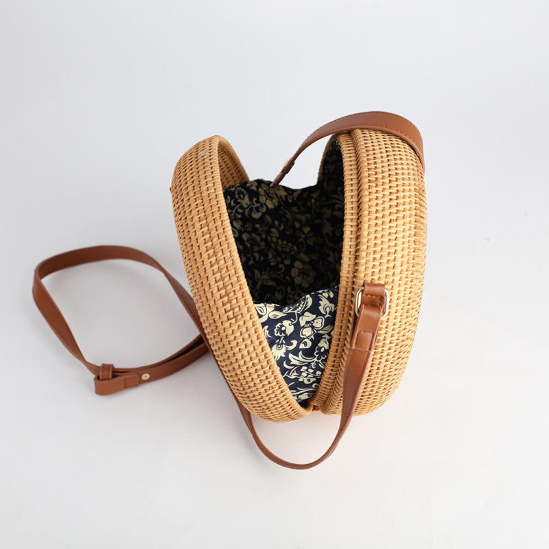 Handmade Indonesian Rattan Woven Shoulder Bag