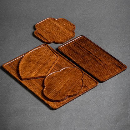 Heavy Bamboo Rectangular Single Layer Simple Tray