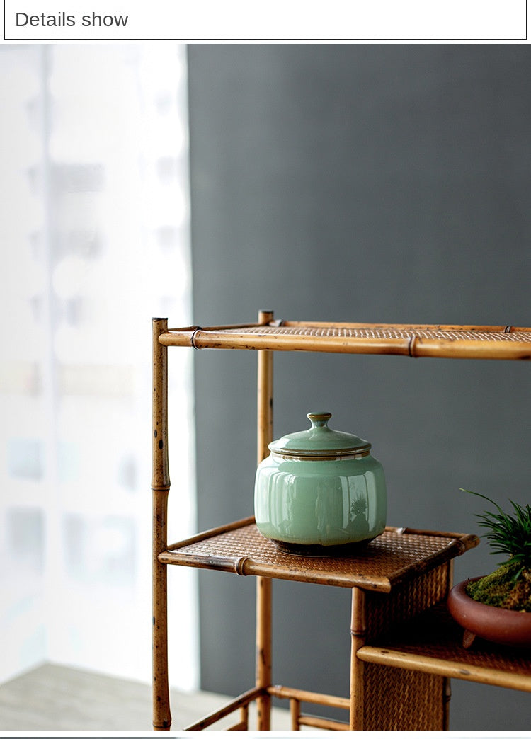 Meilu Bamboo Tea Shelf Display Stand