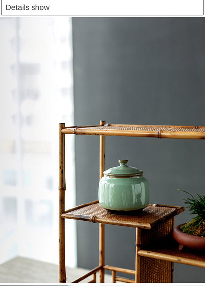 Meilu Bamboo Tea Shelf Display Stand