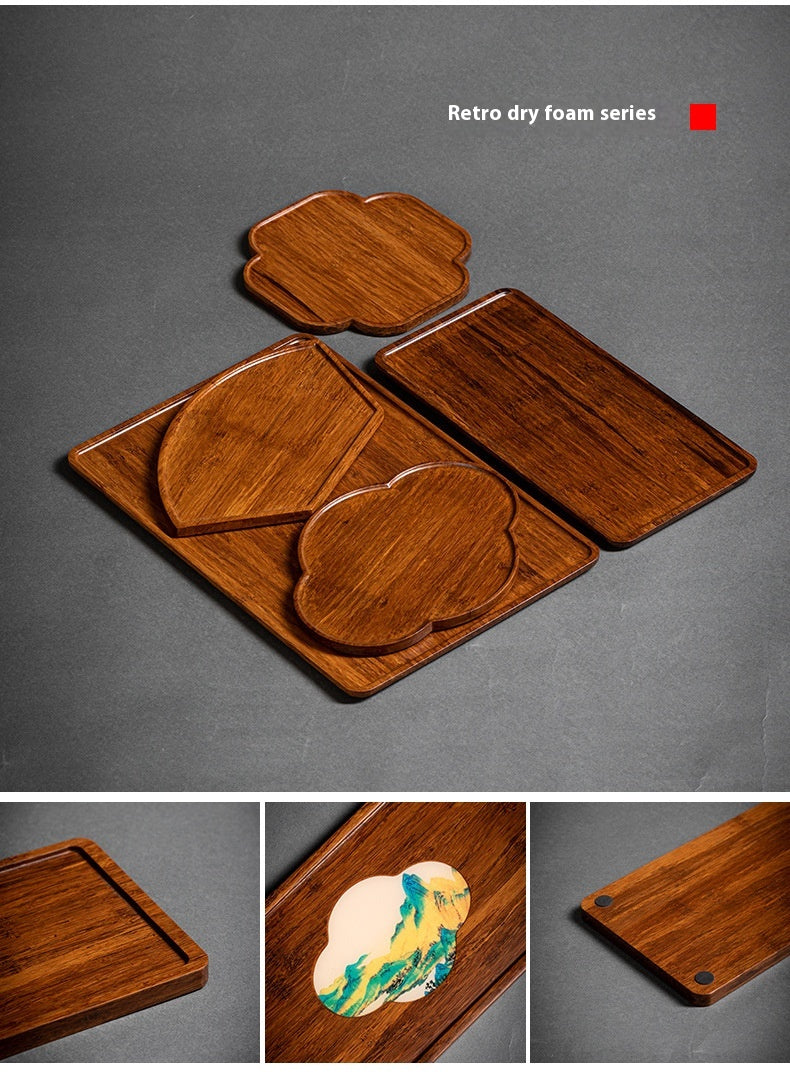 Heavy Bamboo Rectangular Single Layer Simple Tray
