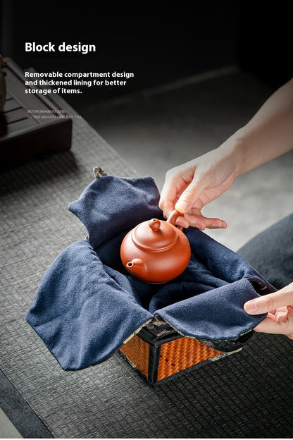 Chinese-Style Portable Bamboo Storage Bag