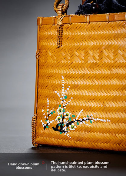 Bamboo Woven Basket Bag