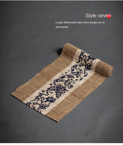 Hand-woven hemp grass tea mat
