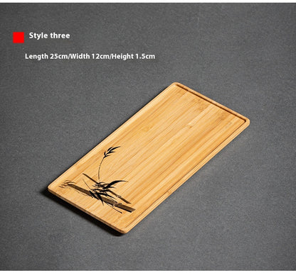 Heavy Bamboo Rectangular Single Layer Simple Tray