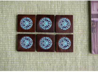 Handmade Ebony Coaster Cloisonné Enamel Tea Tray