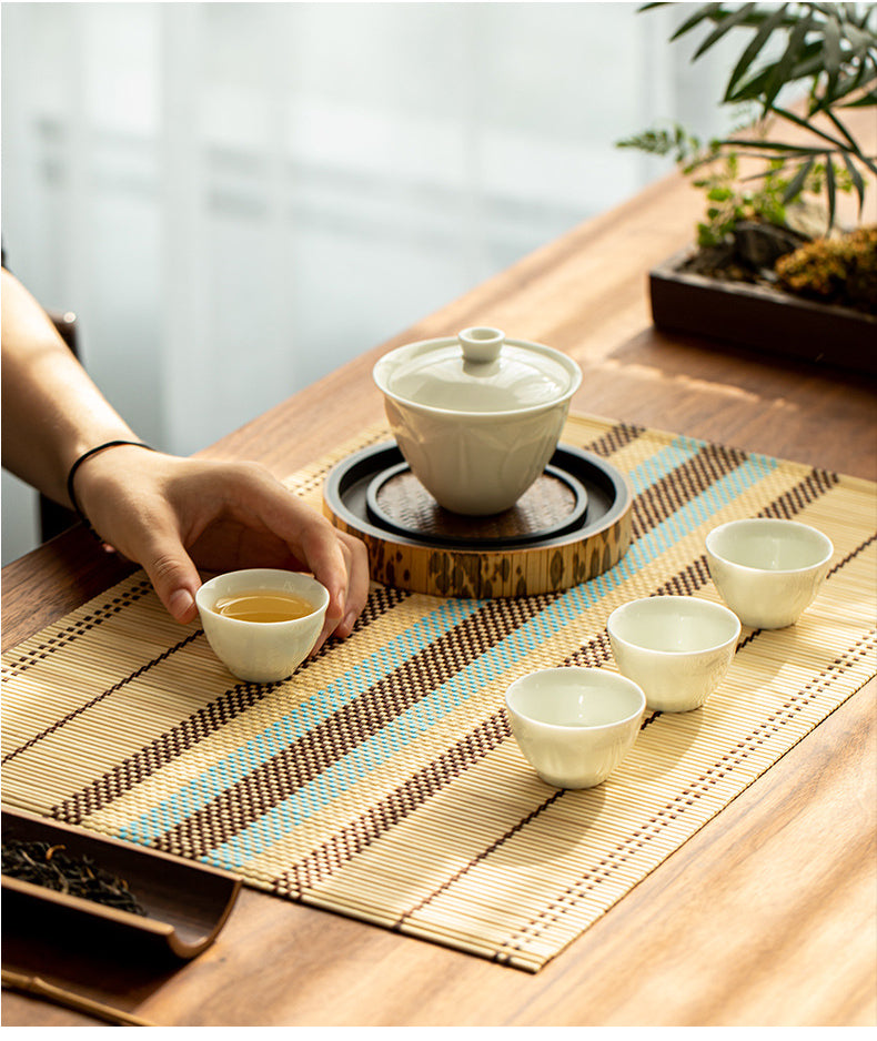 Colorful bamboo mat