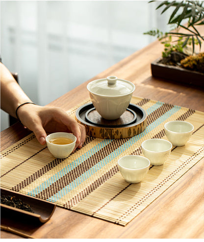 Colorful bamboo mat
