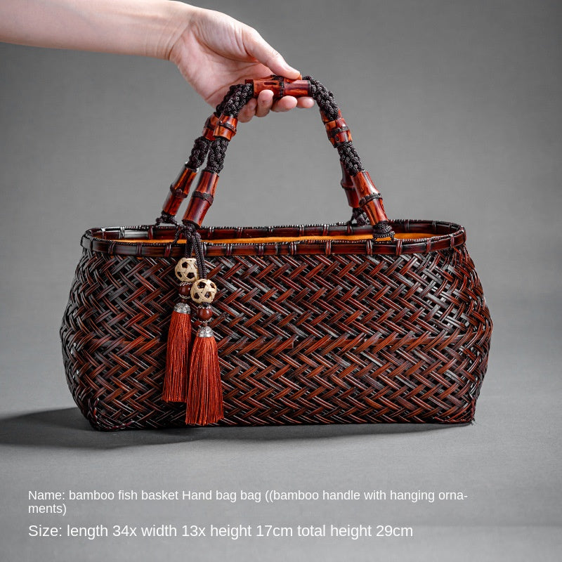 Retro Bamboo Woven Bag