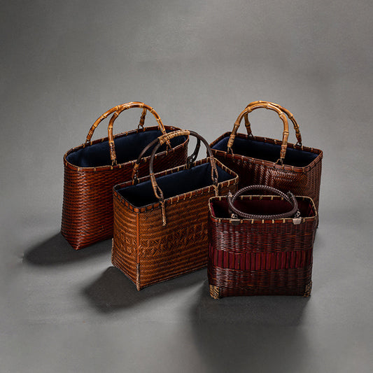 Handheld Retro Bamboo Woven Bag