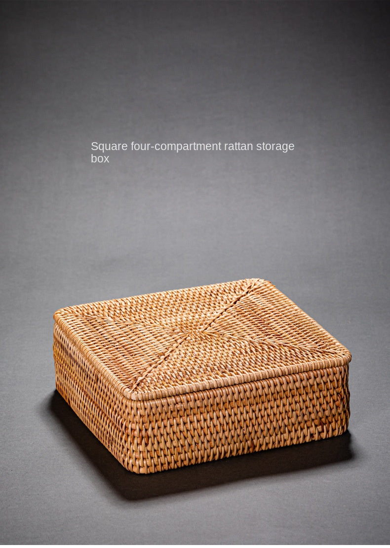 Rattan Pu'er Tea Caddy Storage Basket