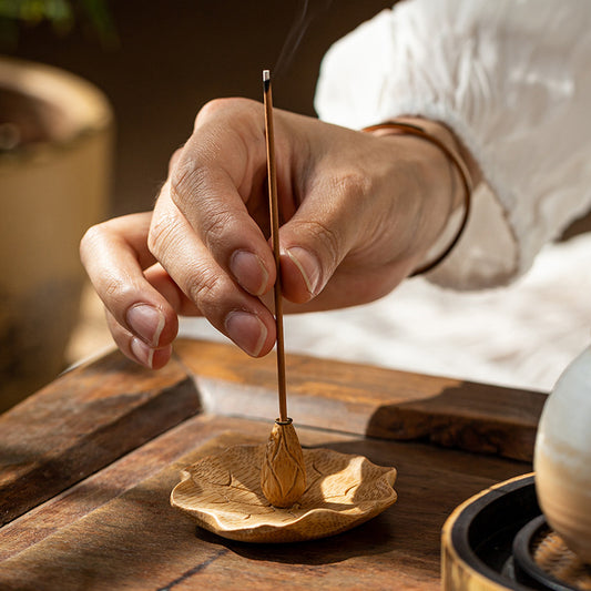 Lotus-shaped incense burner