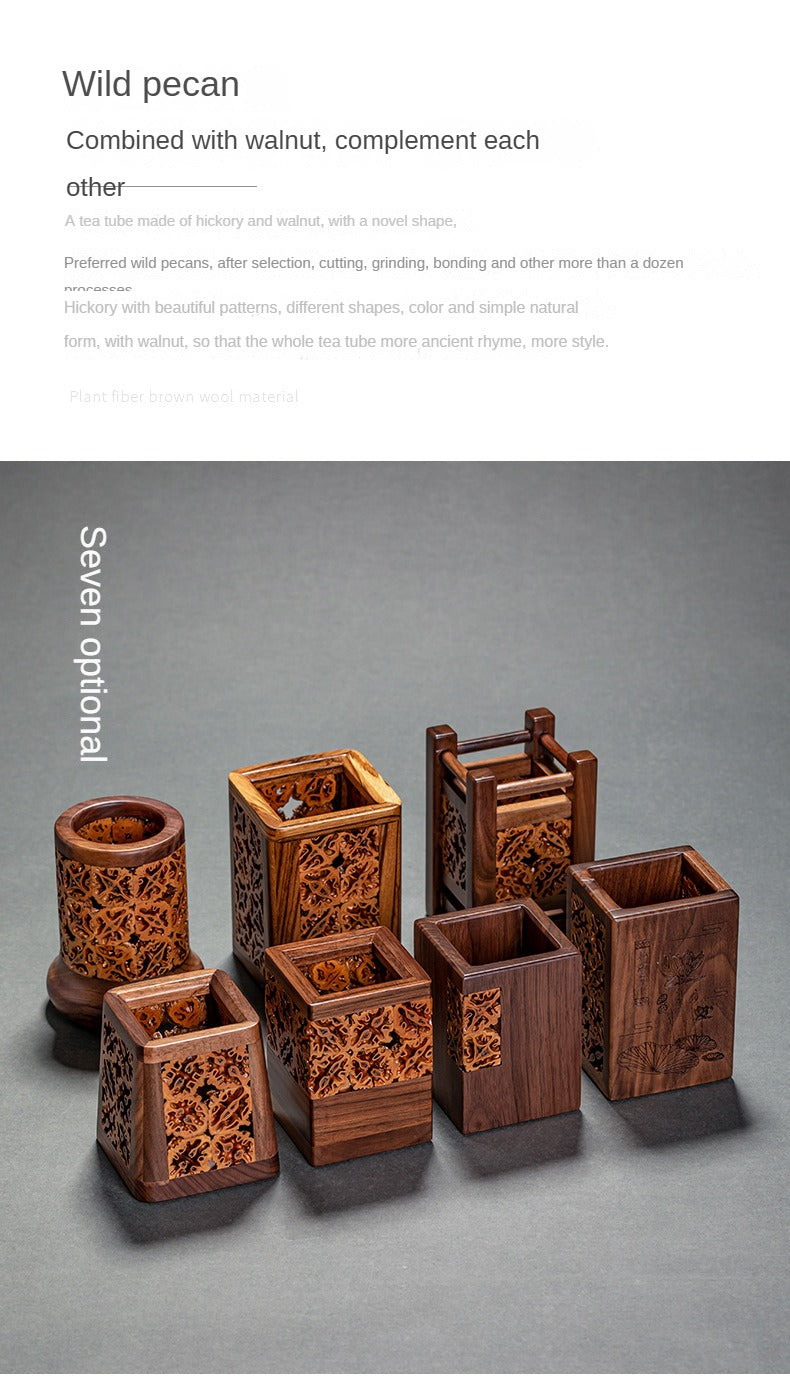 Walnut Tea Container