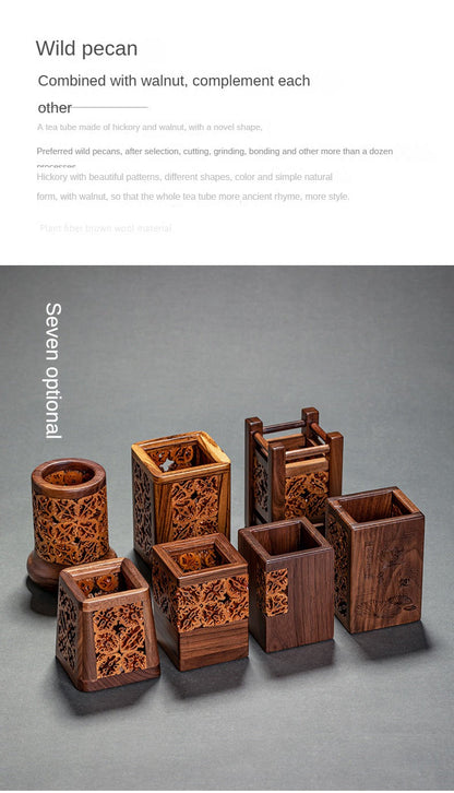 Walnut Tea Container