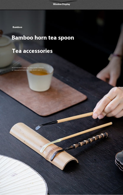 Ox Horn Tea Scoop  Long Handle Matcha Spoon