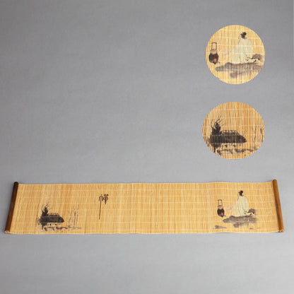 Natural Printed Bamboo Tea Mat Heat Insulation Pad