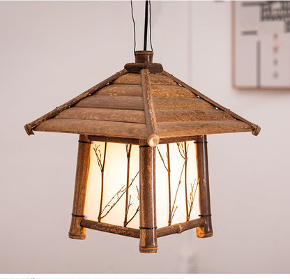 Antique bamboo-made table lamp