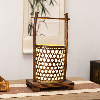 Antique bamboo-made table lamp