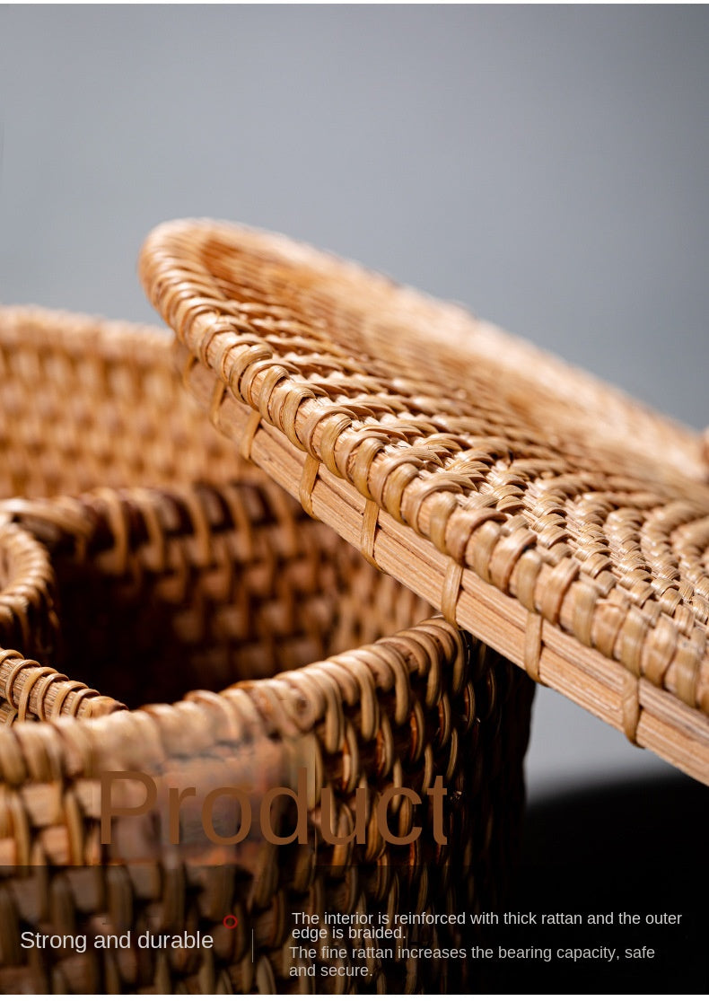Rattan Pu'er Tea Caddy Storage Basket