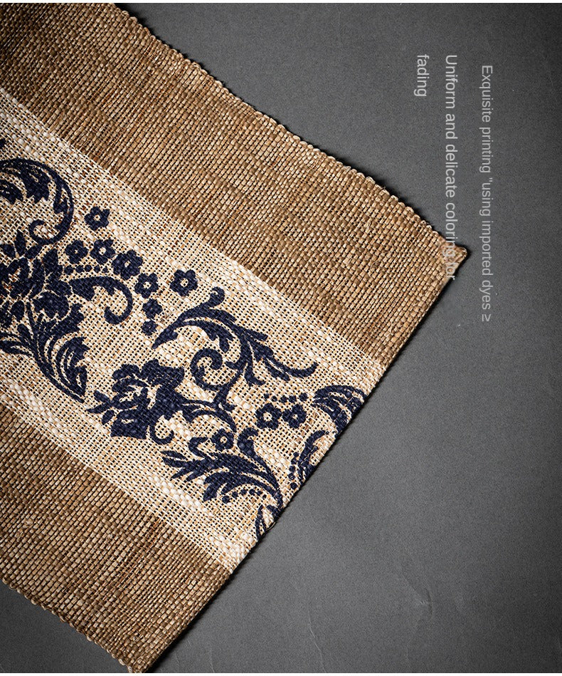 Hand-woven hemp grass tea mat