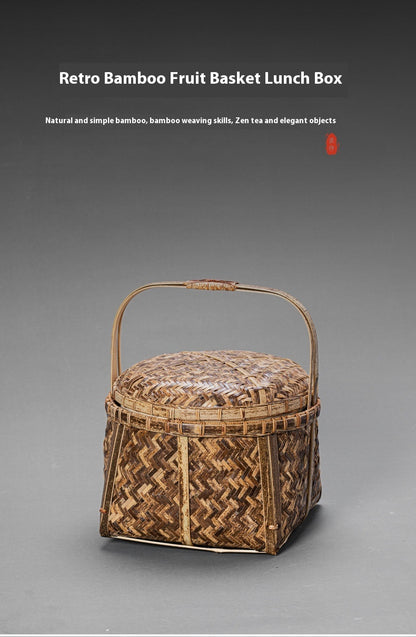 Bamboo Basket Old-Fashioned Portable Small Basket