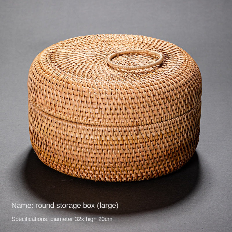 Rattan Pu'er Tea Caddy Storage Basket