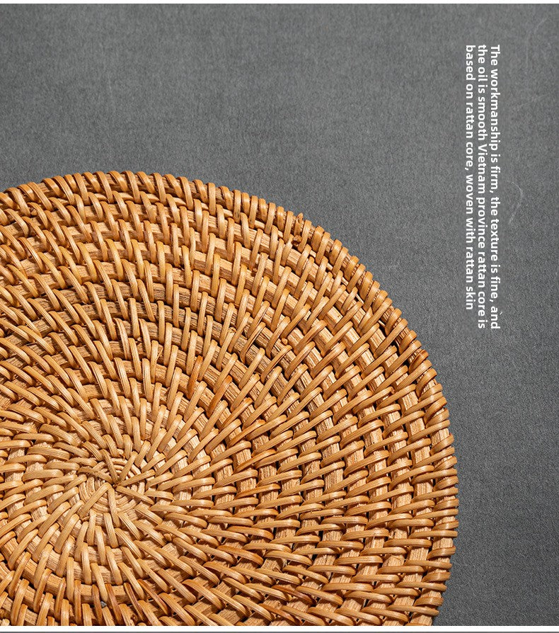Rattan Woven Coaster Pot
