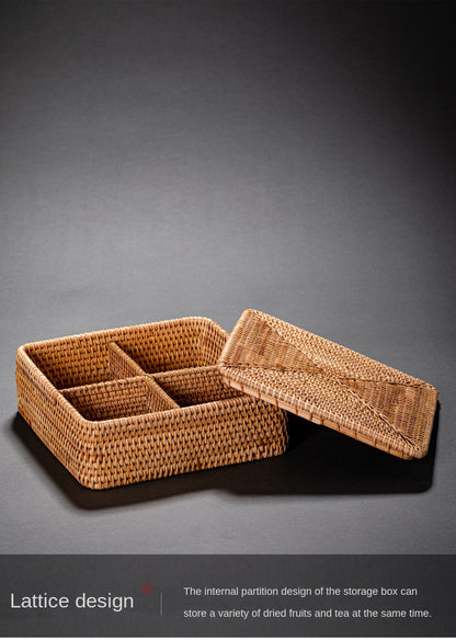 Rattan Pu'er Tea Caddy Storage Basket