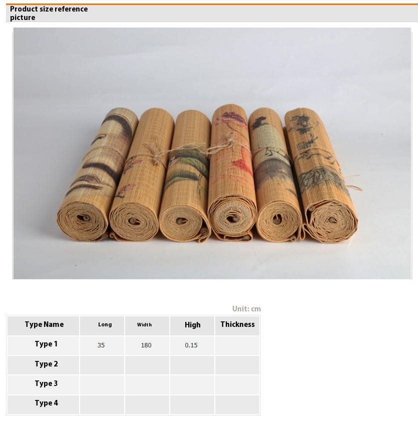 Natural Printed Bamboo Tea Mat Heat Insulation Pad